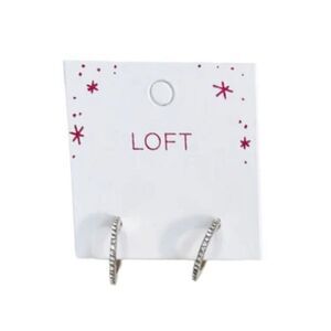 LOFT Classic Diamonte Crystal Hoop Earrings Hoop size 3/4" NEW